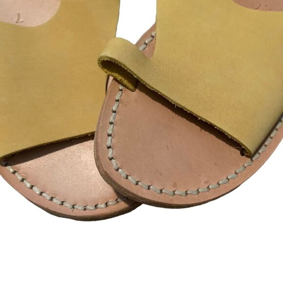 Lanapo Mustard Italian Leather Sandals Size 7 - Picture 5 of 15